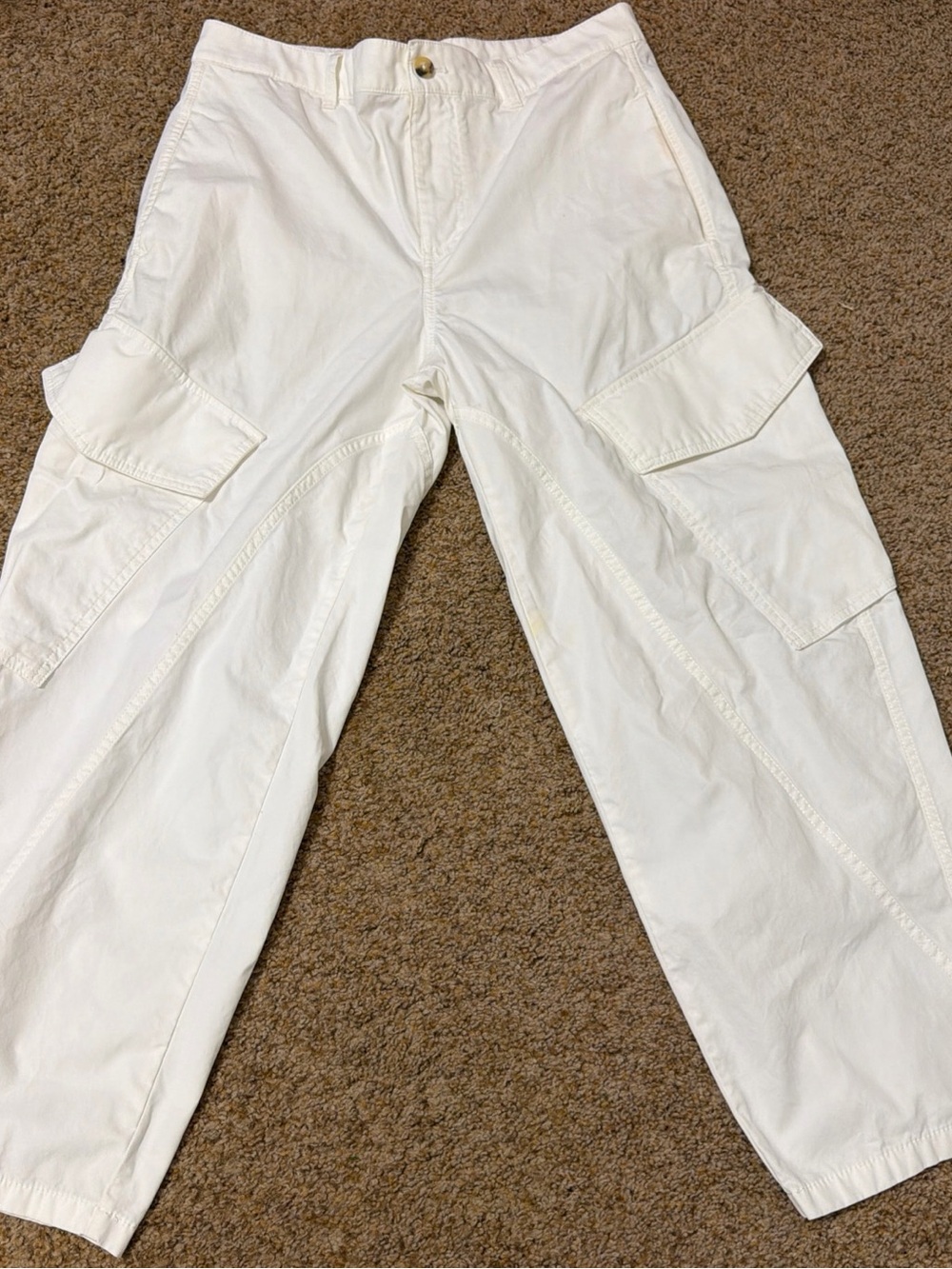 Madewell Off-White Cropped Cargo Trousers